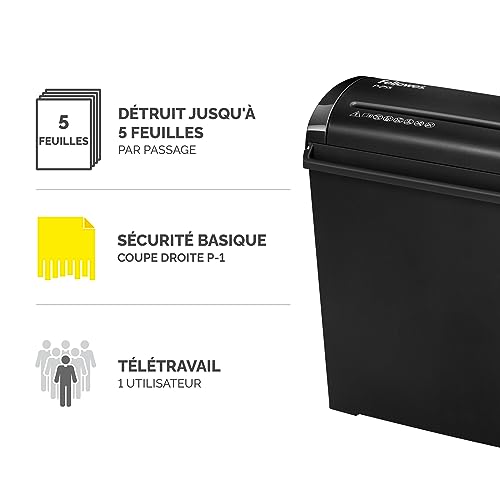 fellowes-powershred-p-25s-destructeur-coupe-droite-5-feuilles-11l-p1-noir image 8