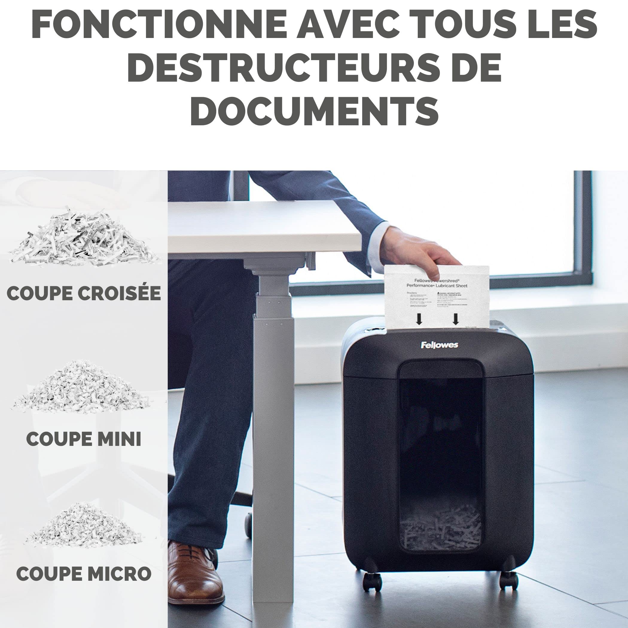 fellowes-lot-de-10-feuilles-lubrifiantes-pour-destructeur-coupe-crois-e-et-micro image 5
