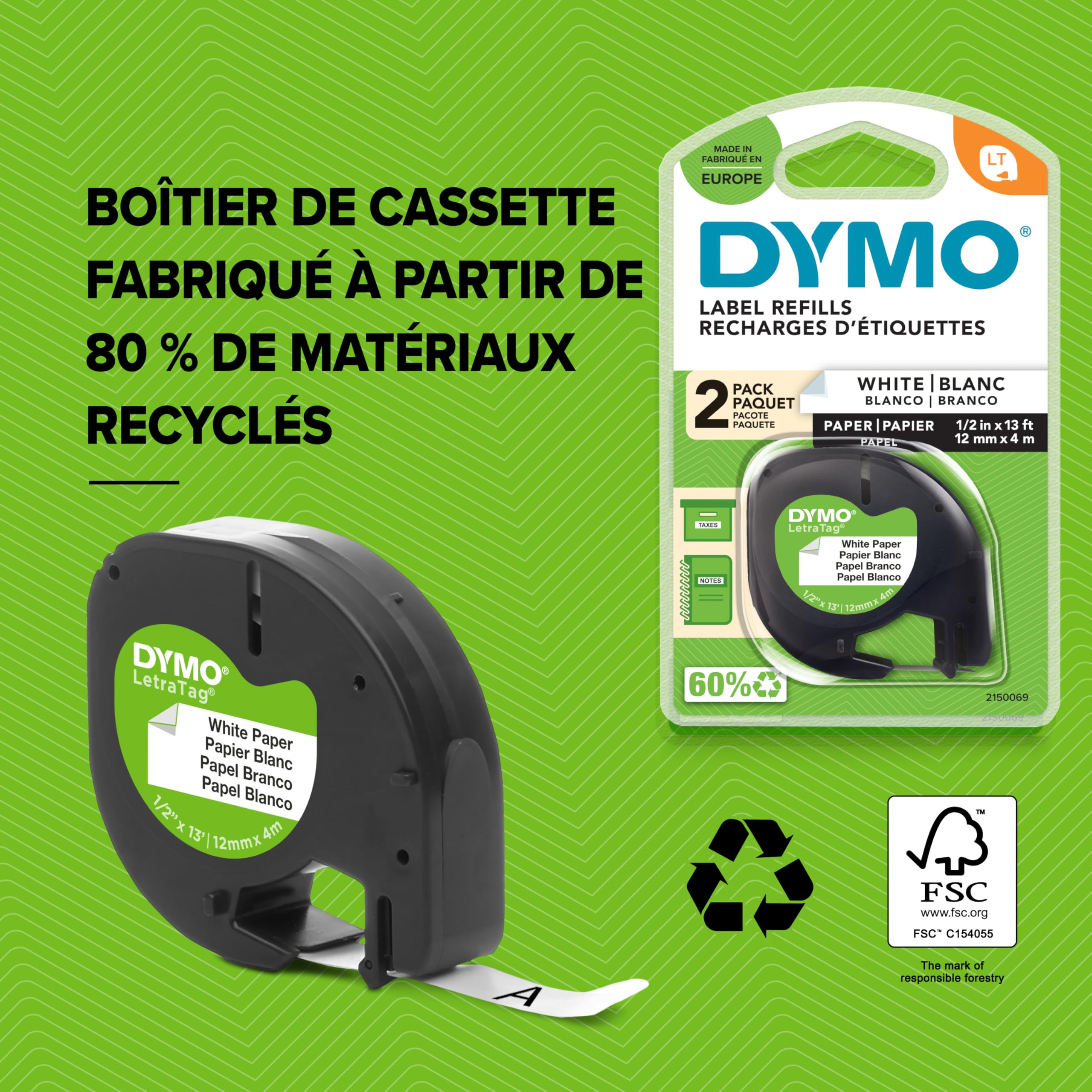 dymo-letratag-lt-100h-tiqueteuse-portable-bleue-3-rubans-12-mm image 7