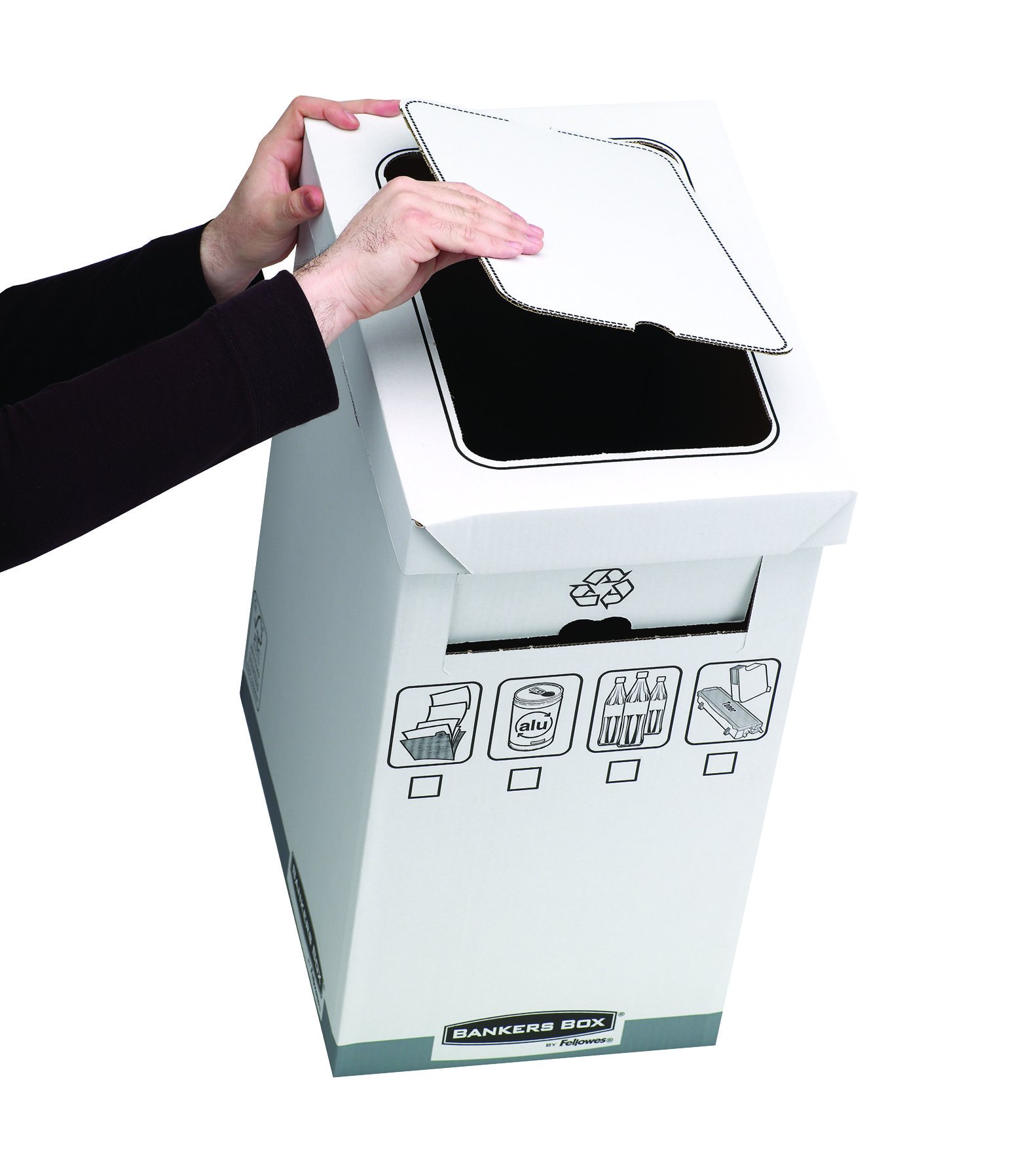 fellowes-bankers-box-bacs-de-recyclage-carton-fsc-blanc-gris-lot-de-5 image 4