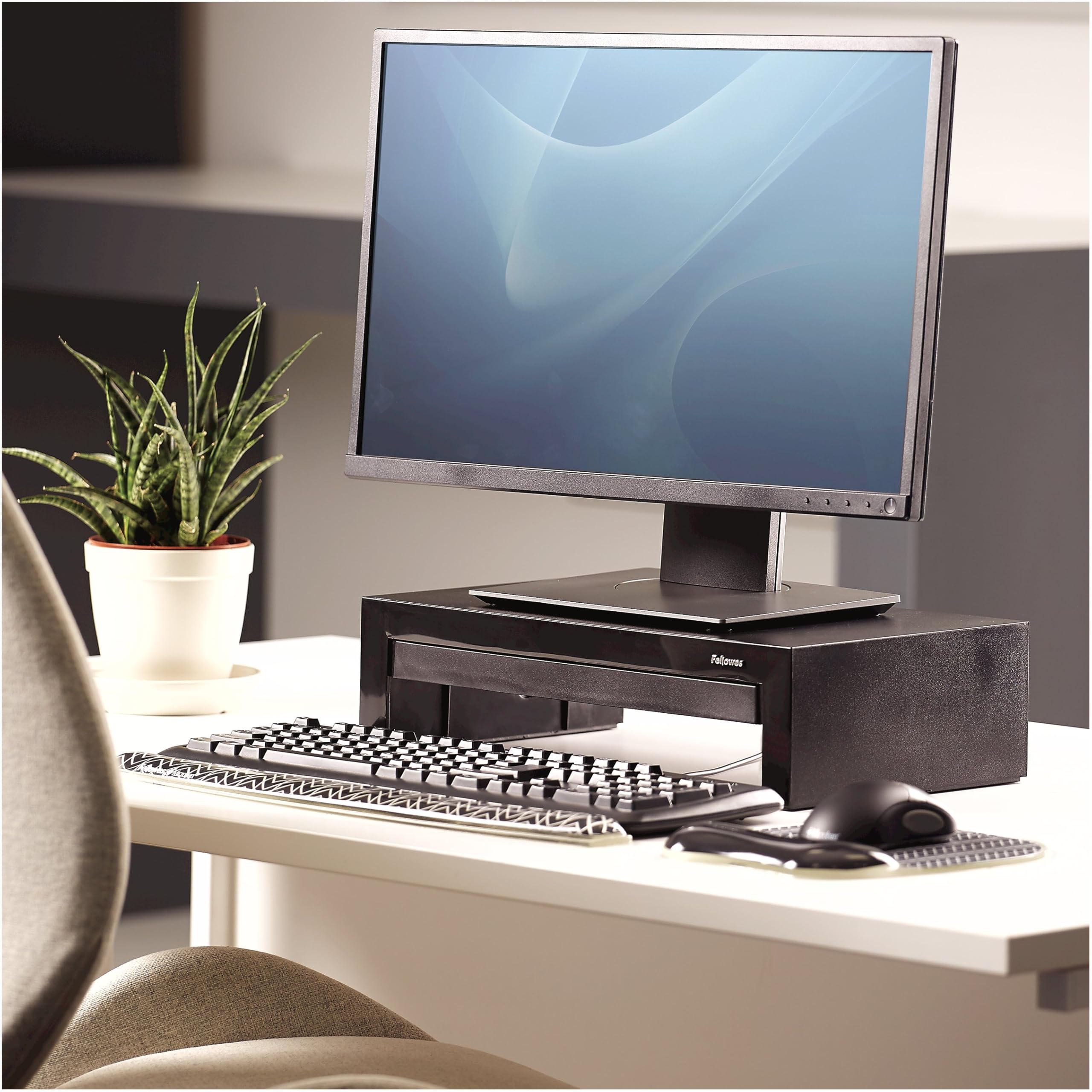 fellowes-designer-suites-support-moniteur-jusqu-21-3-hauteurs-avec-tiroir-noir image 5