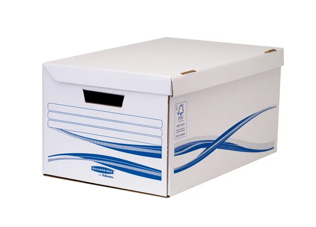 fellowes-bankers-box-basic-lot-de-10-conteneurs-flip-top-blanc-bleu image 1