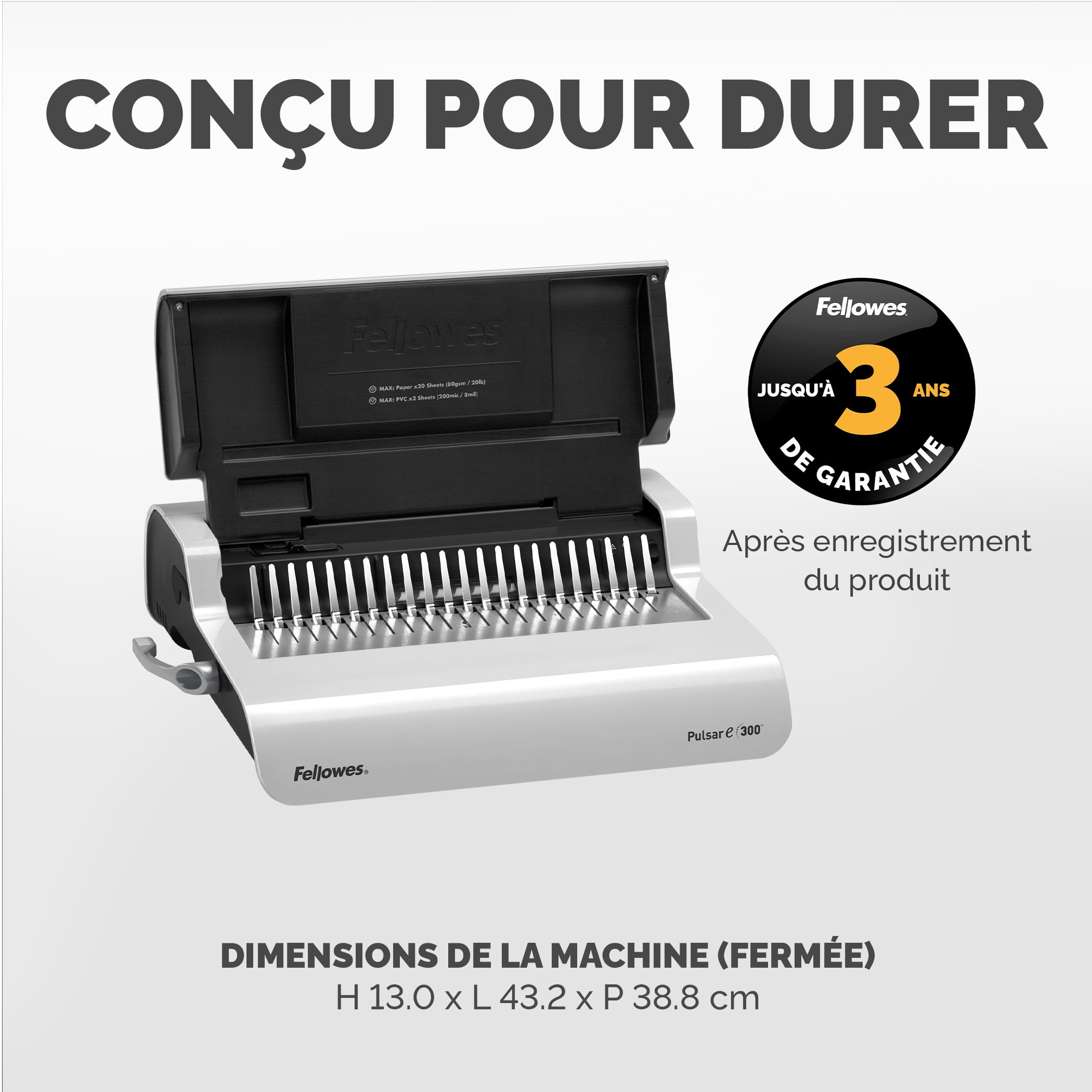 fellowes-pulsar-e-machine-relier-lectrique-anneaux-m-talliques-300-feuilles-blan image 7