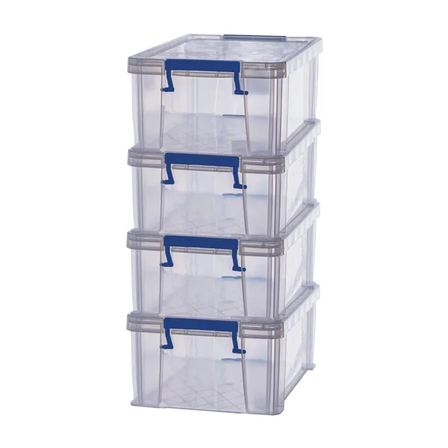 fellowes-bankers-box-prostore-10-l-lot-de-4-boites-de-rangement-plastique-transp image 1