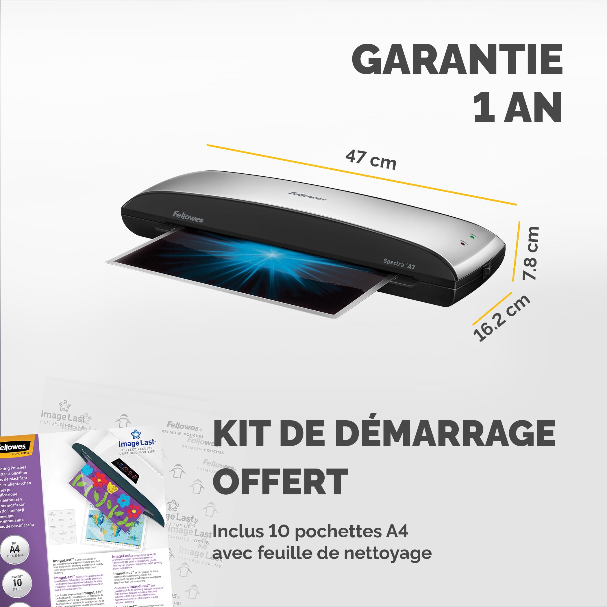fellowes-spectra-plastifieuse-a3-125-microns-kit-10-pochettes image 7