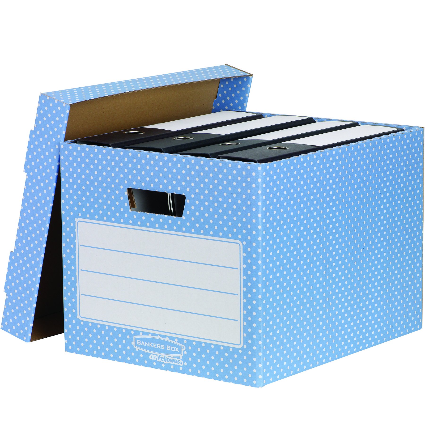 fellowes-style-lot-de-4-bo-tes-de-rangement-archives-bleu-blanc image 2