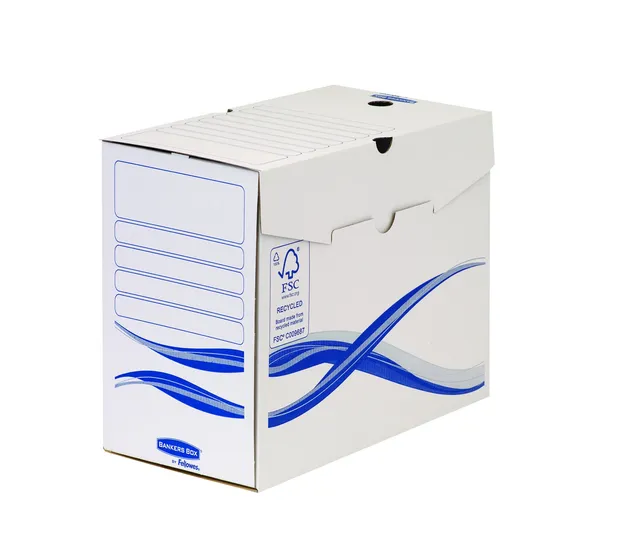 fellowes-bankers-box-basic-lot-de-25-bo-tes-archives-a4-150-mm-bleu-blanc image 1