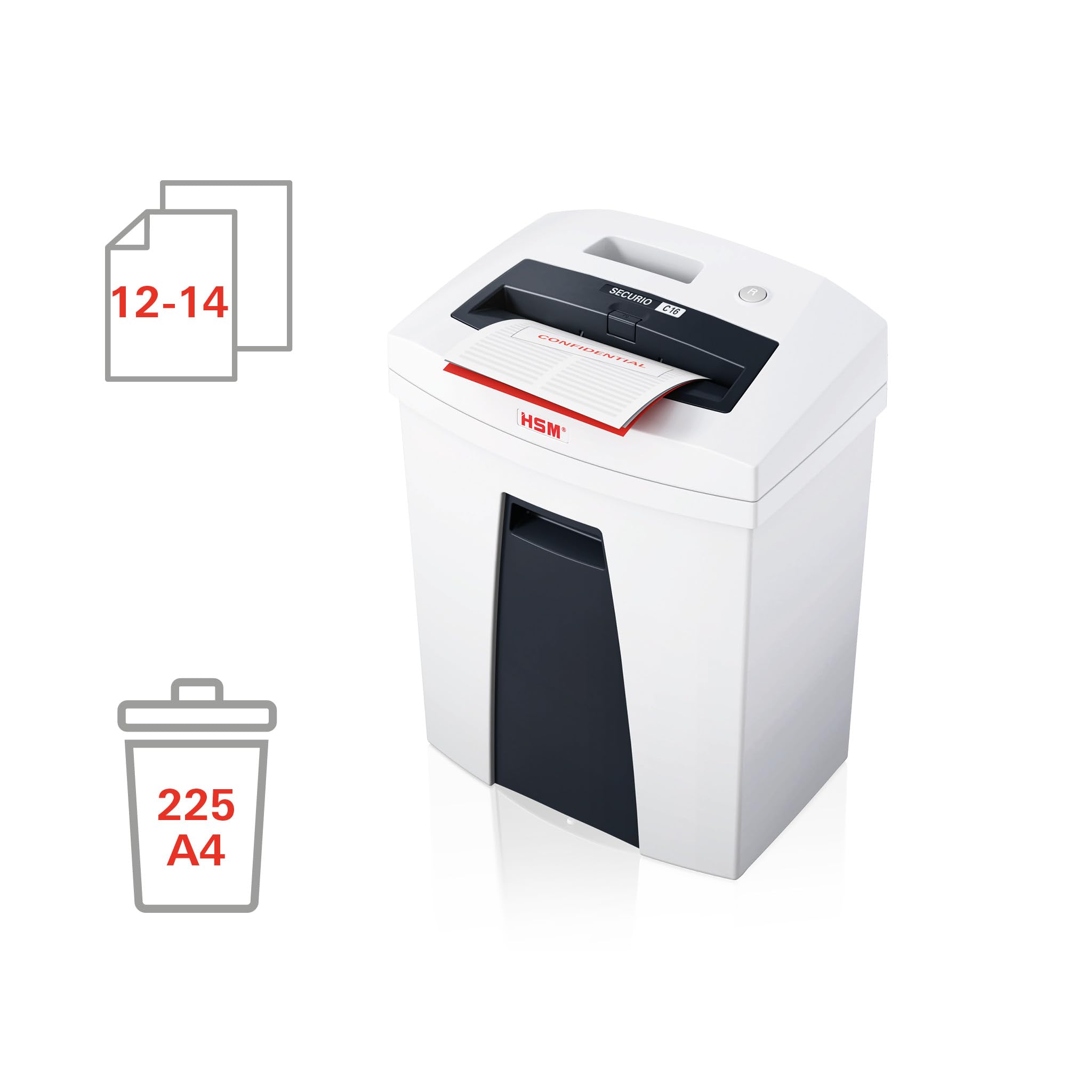 hsm-securio-c16-destructeur-coupe-bandes-p2-14-feuilles-25-l image 3