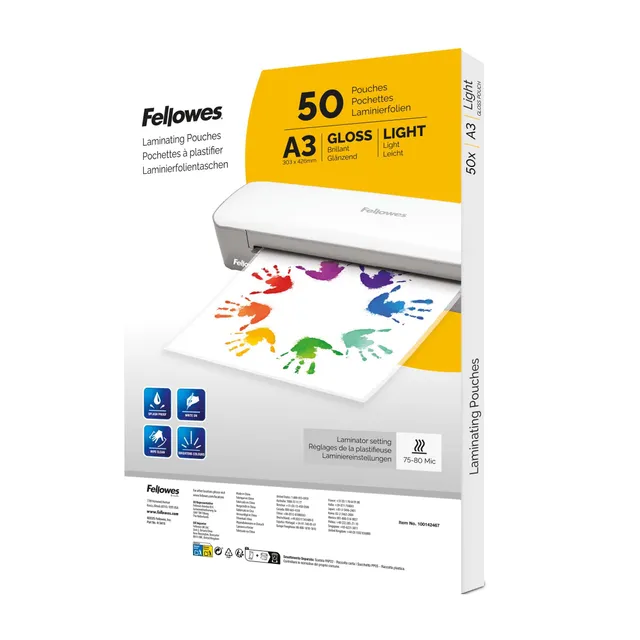 fellowes-pochettes-de-plastification-a3-brillante-lot-de-50 image 1