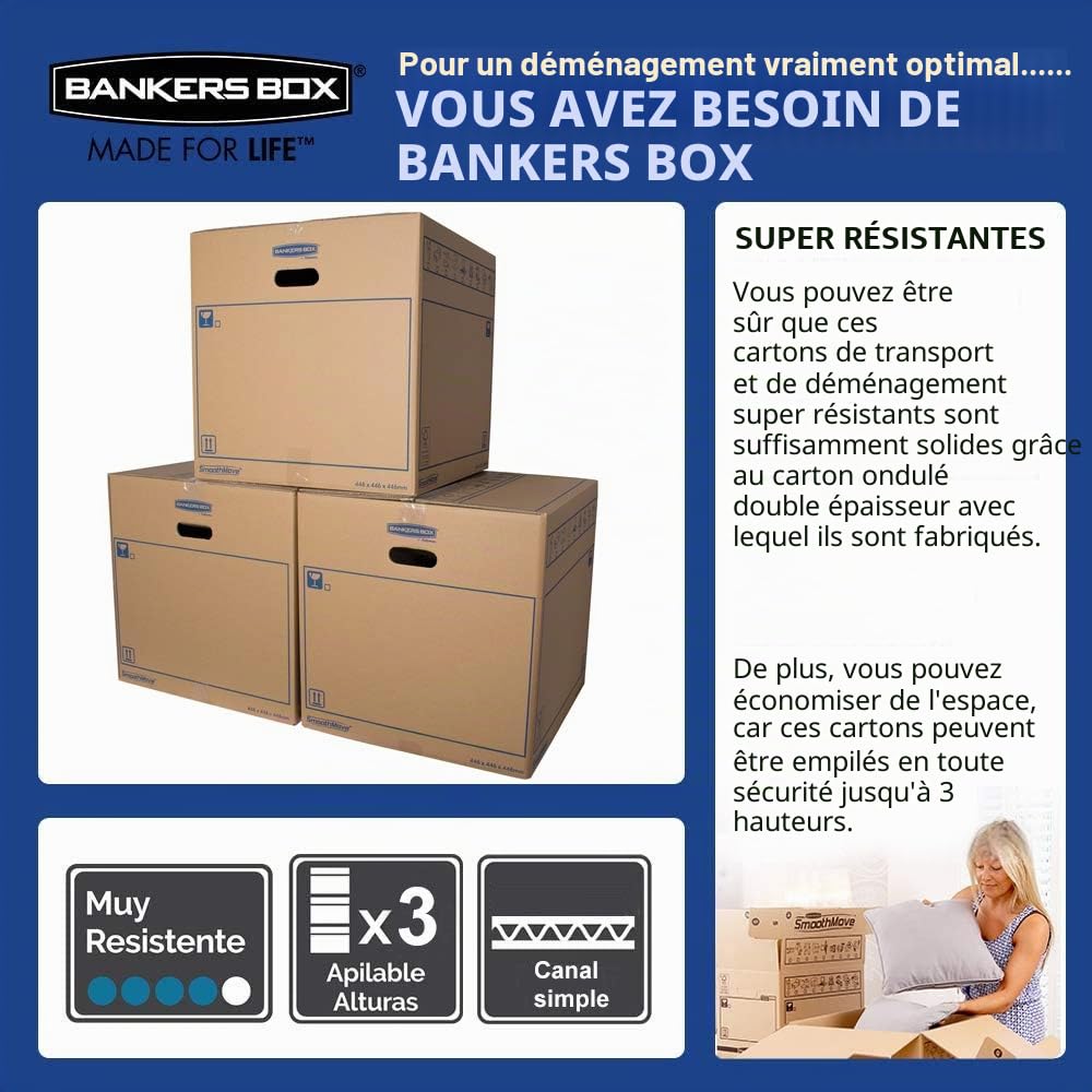 fellowes-bankers-box-6208301-lot-10-caisses-carton-d-m-nagement-taille-m-43x30x2 image 2