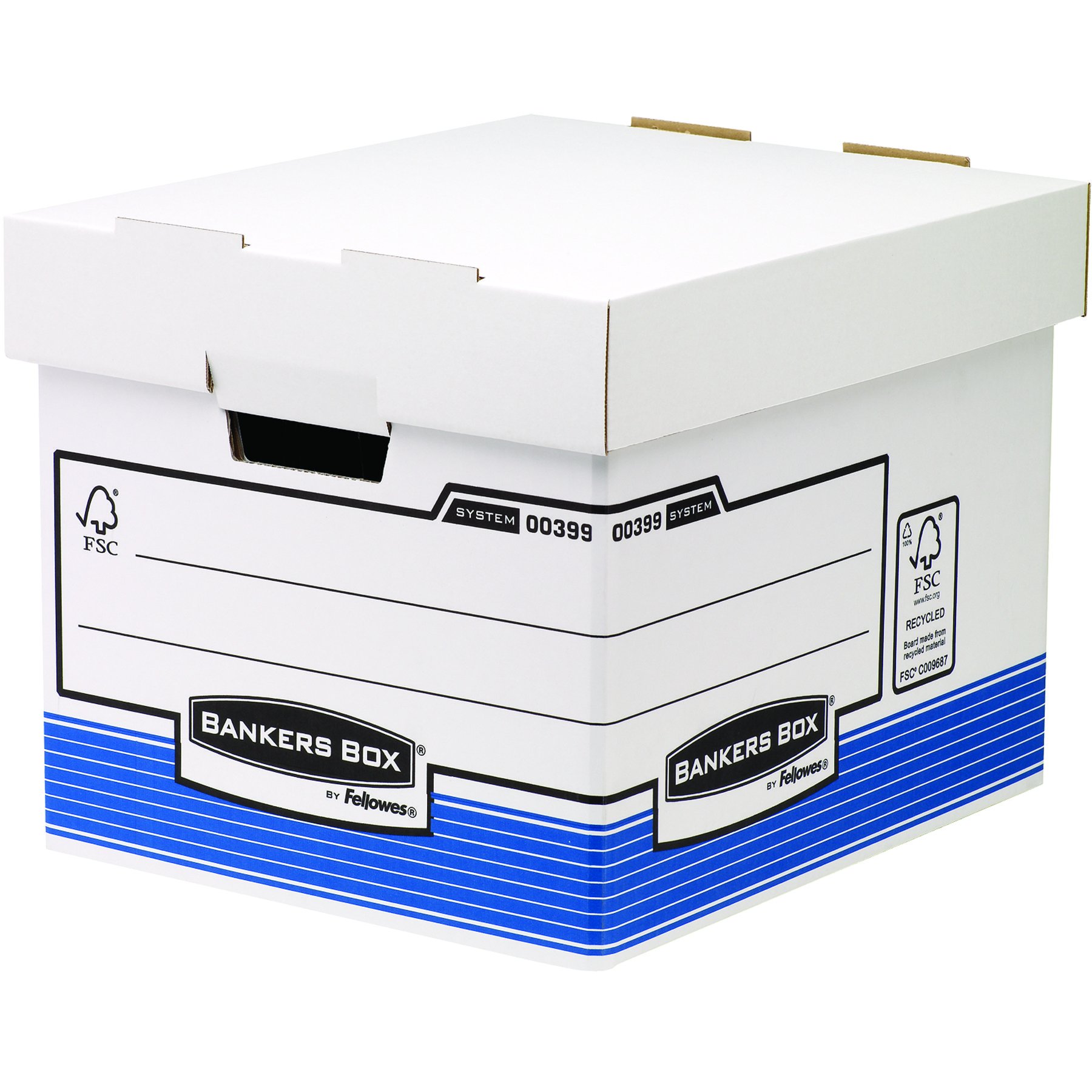 fellowes-banker-box-system-0039901-caisses-charge-lourde-par-10-blanc-bleu image 1
