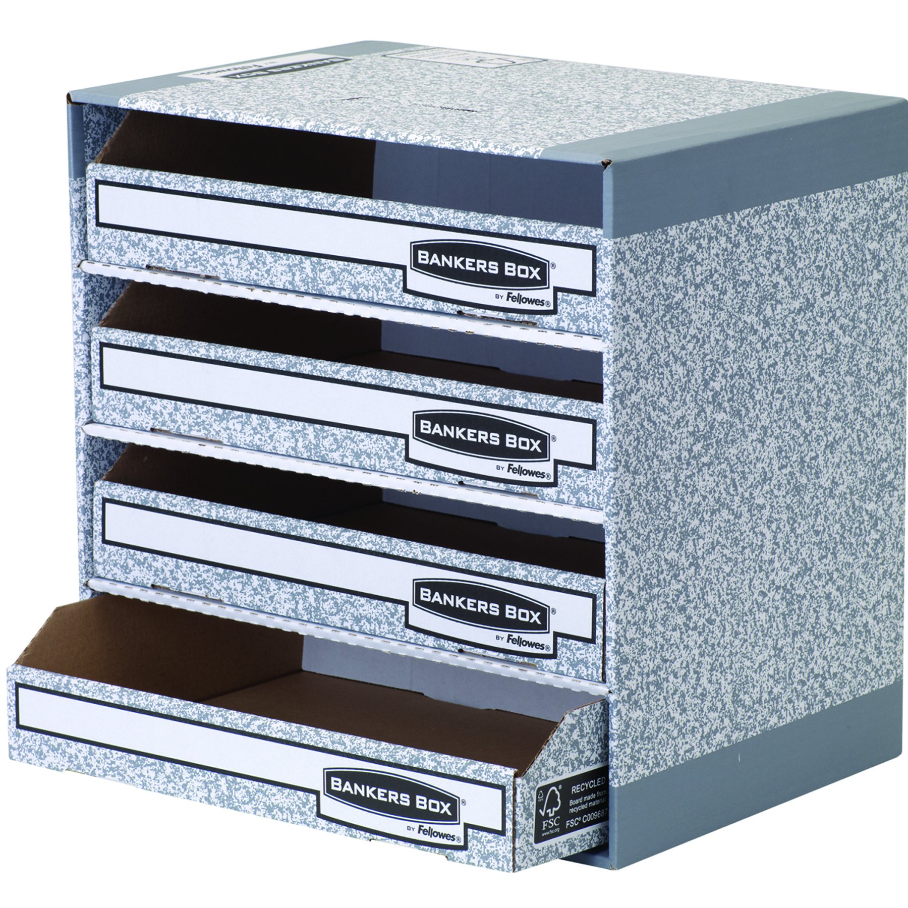 fellowes-bankers-box-system-module-de-classement-4-tiroirs-lot-de-5-gris image 3