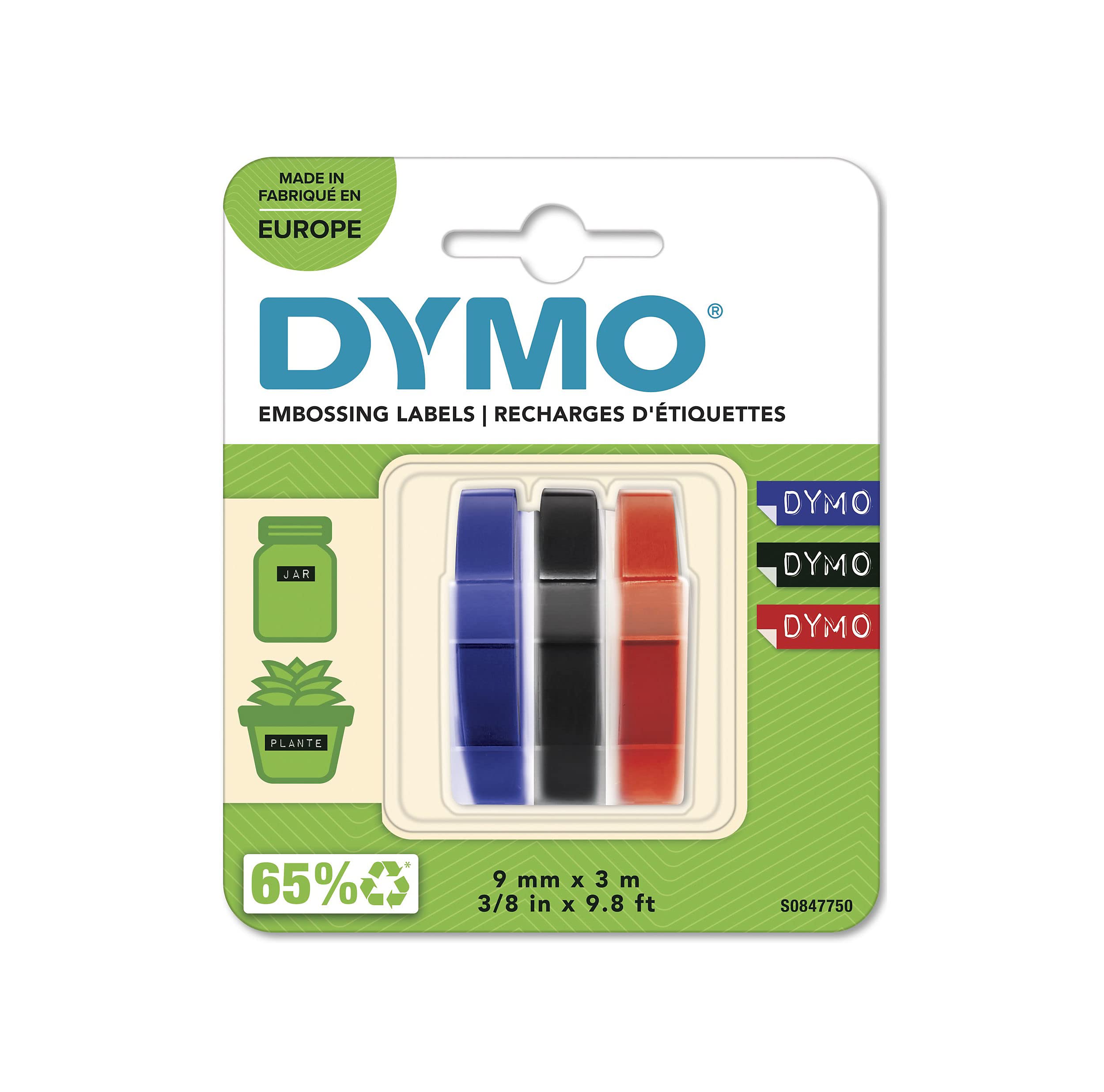 dymo-rubans-3d-9-mm-x-3-m-brillant-lot-de-3-noir-bleu-rouge image 3