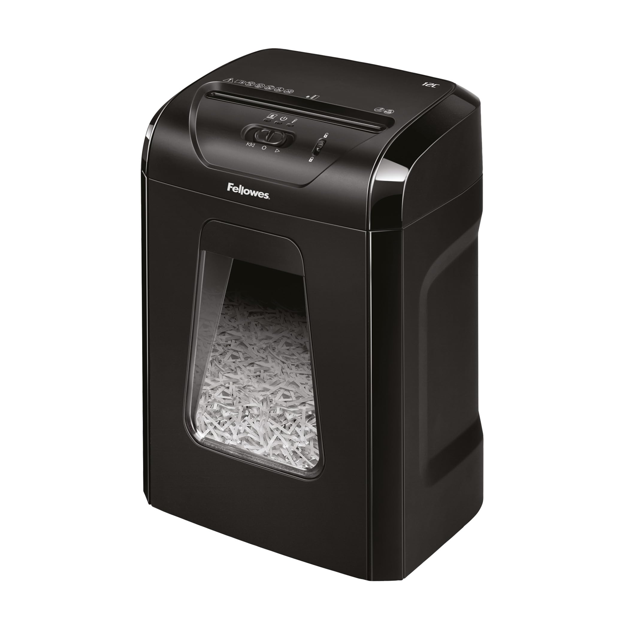 fellowes-12c-destructeur-de-documents-coupe-crois-e-12-feuilles-19l-noir image 1
