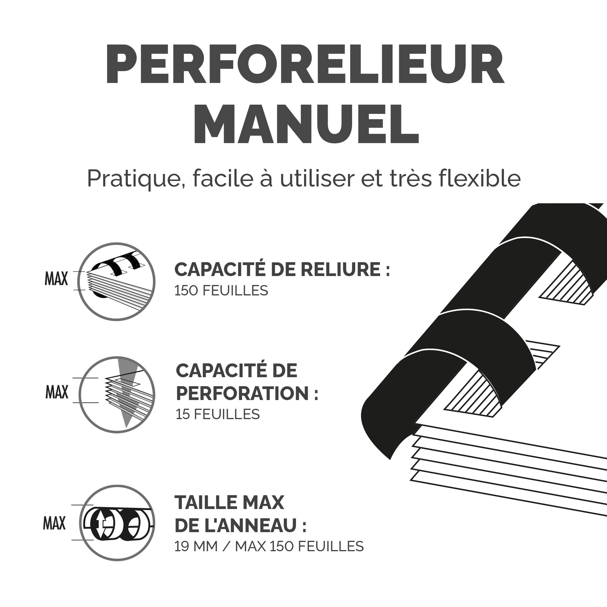fellowes-star-machine-relier-anneaux-plastique-15-feuilles-150-feuilles-a4 image 3