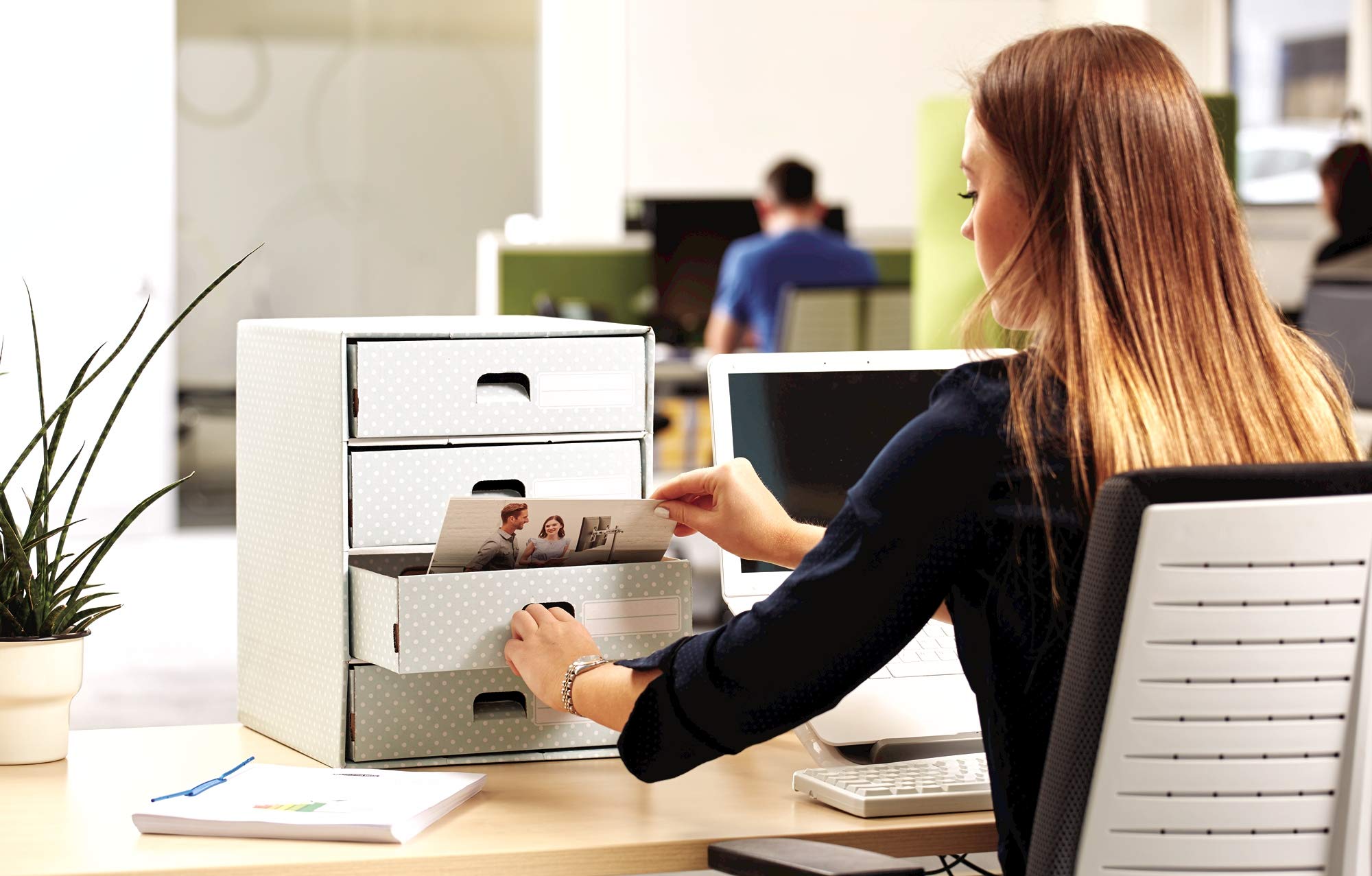 fellowes-bankers-box-style-module-de-classement-4-tiroirs-vert-blanc image 2