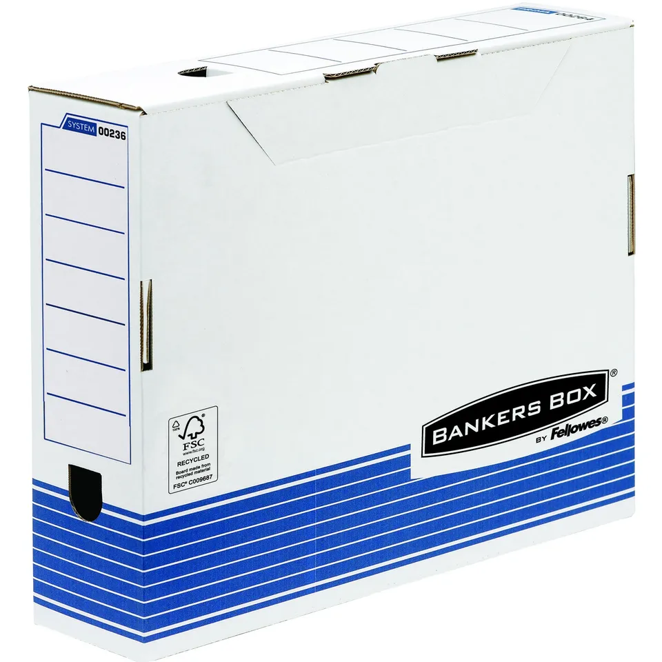 fellowes-bankers-box-system-bo-te-archive-a3-100-mm-bleu-blanc-lot-de-10 image 1