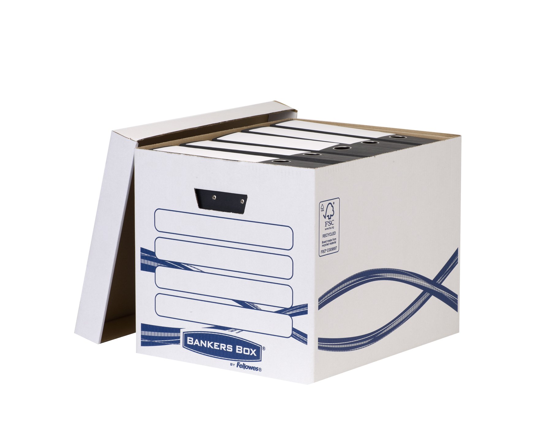 bankers-box-fellowes-basic-grand-conteneur-archivage-bleu-blanc-lot-de-10 image 2