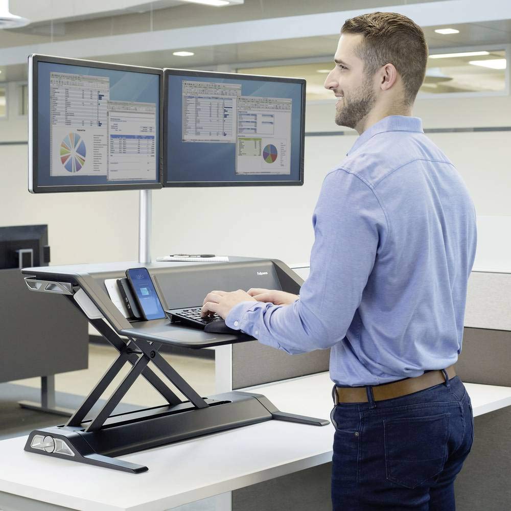 fellowes-lotus-dx-poste-de-travail-assis-debout-double-cran-noir image 2