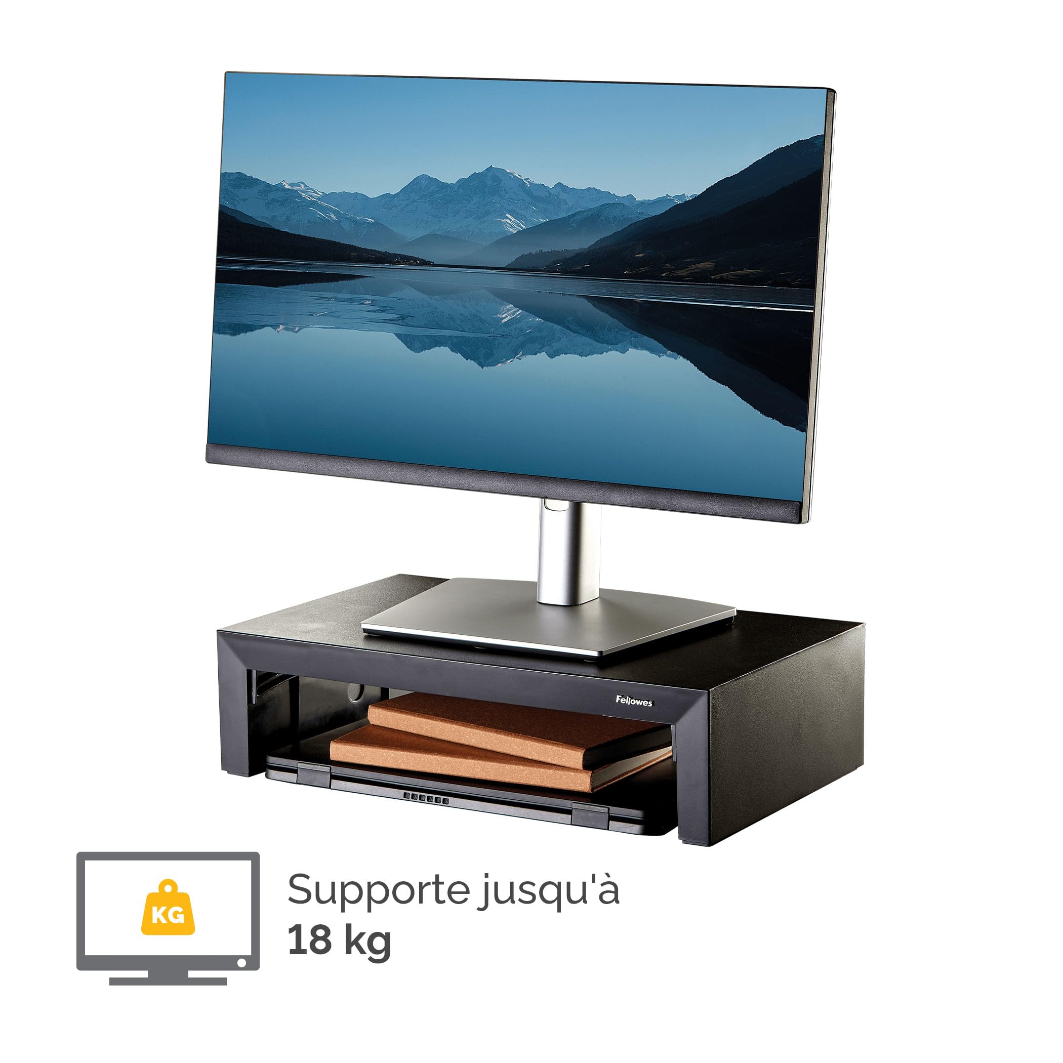 fellowes-everyday-plus-support-d-cran-3-hauteurs-charge-18-kg-noir image 3