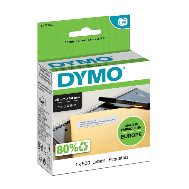 dymo-labelwriter-25-x-54-mm-24-rouleaux-de-260-etiquettes-expedition image 1