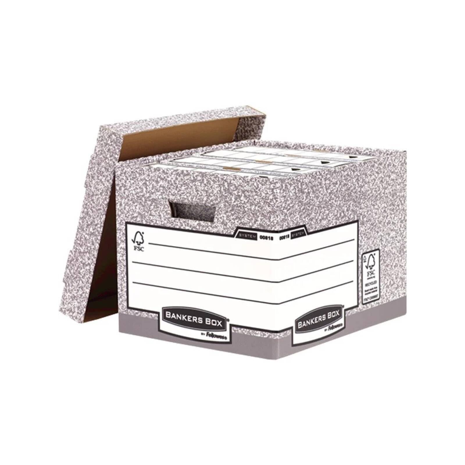 fellowes-bankers-box-system-0081801-bo-te-d-archives-lot-de-10-gris image 1