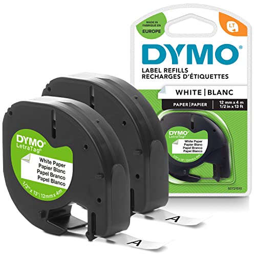 dymo-letratag-lot-2-rouleaux-tiquettes-papier-12-mm-noir-sur-blanc image 8