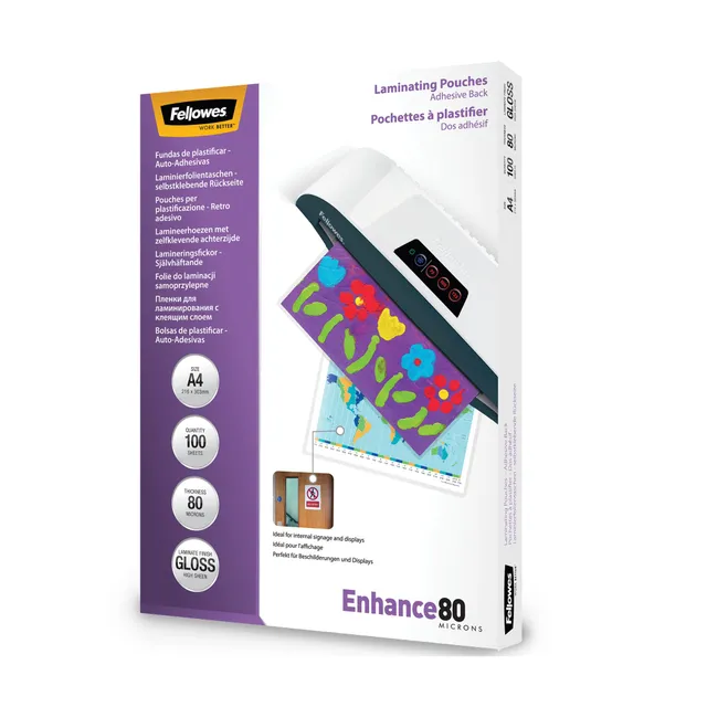 fellowes-enhance-pochettes-de-plastification-a4-lot-de-100 image 1