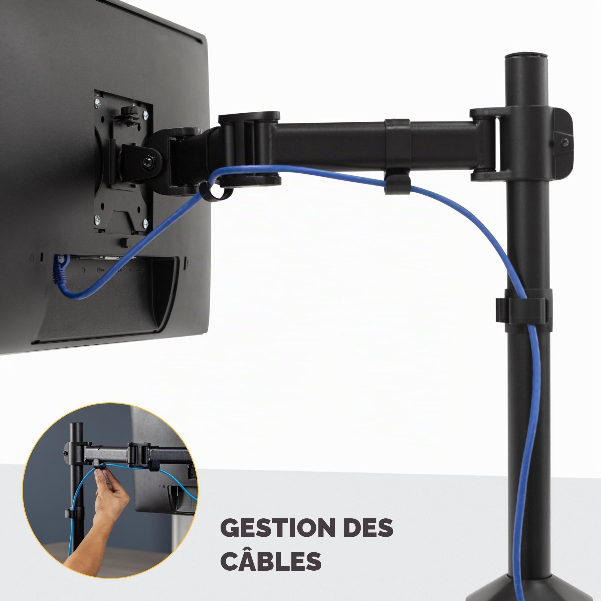 fellowes-reflex-bras-porte-cran-simple-1-cran-jusqu-27-vesa image 5
