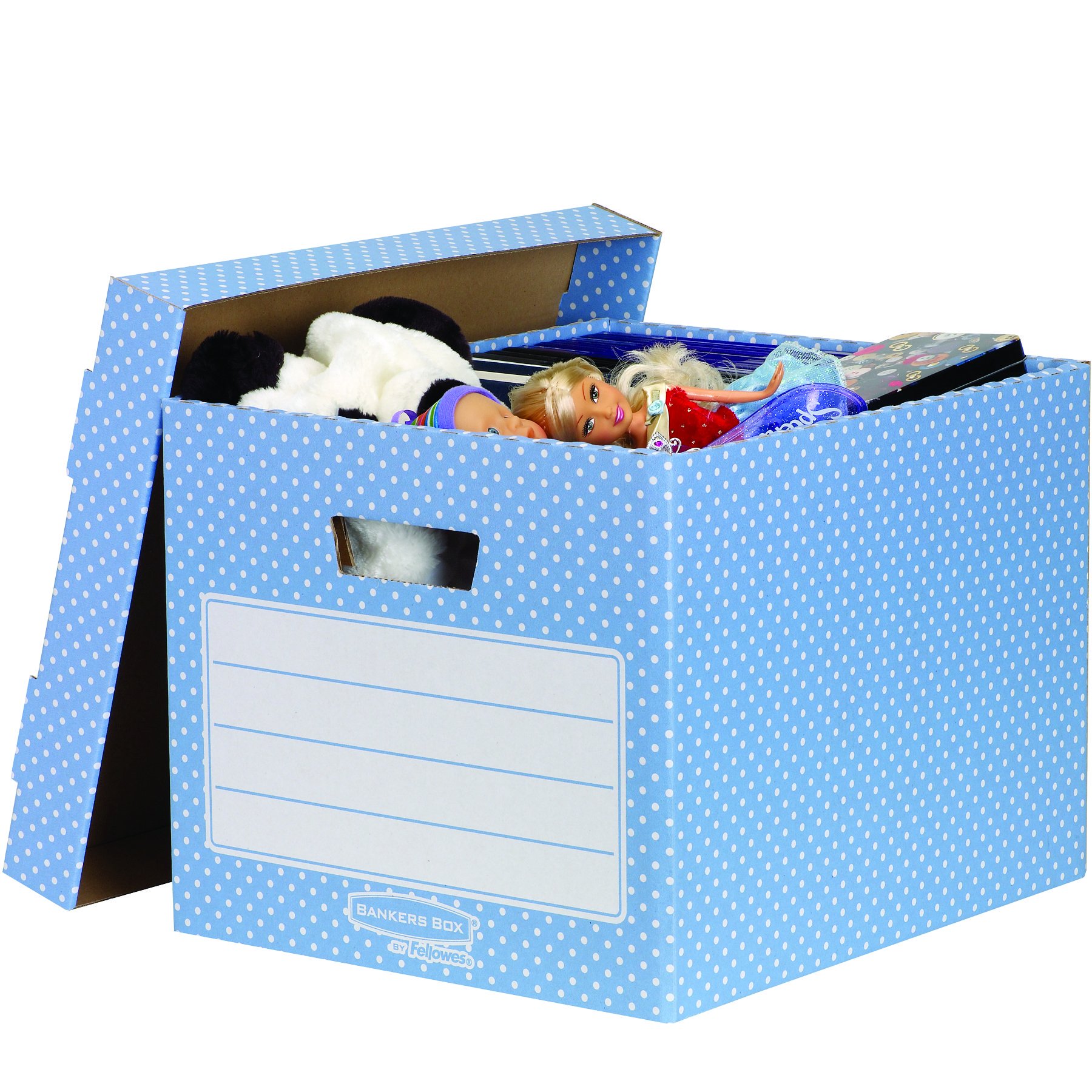fellowes-style-lot-de-4-bo-tes-de-rangement-archives-bleu-blanc image 3