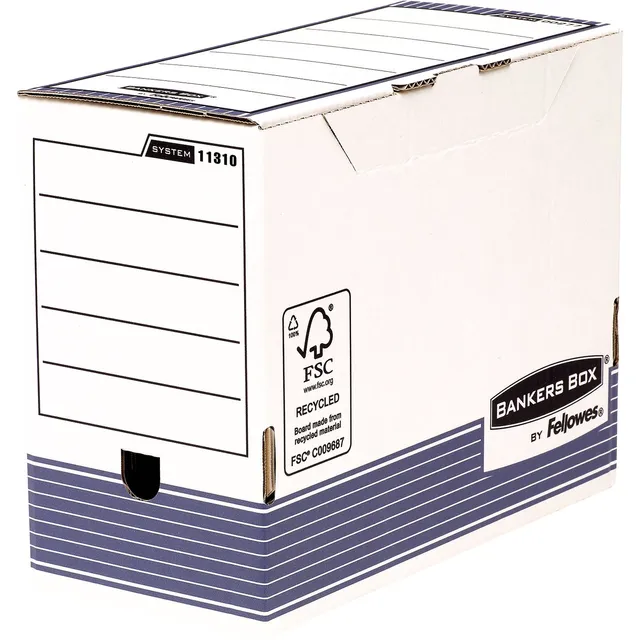 fellowes-bankers-box-system-bo-te-archives-a4-dos-15-cm-lot-10-bleu-blanc image 1