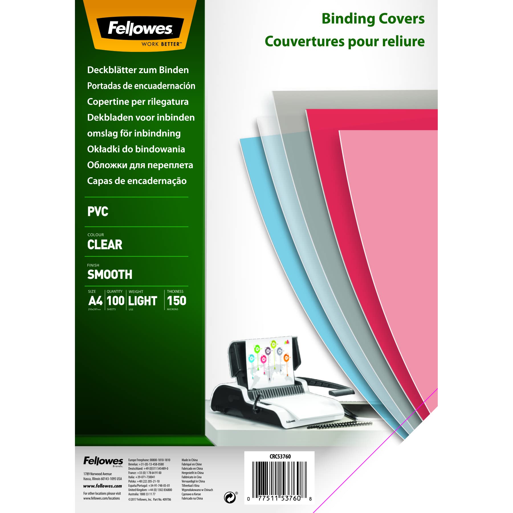 fellowes-couvertures-de-reliure-pvc-transparent-a4-200-microns-pack-de-100 image 6