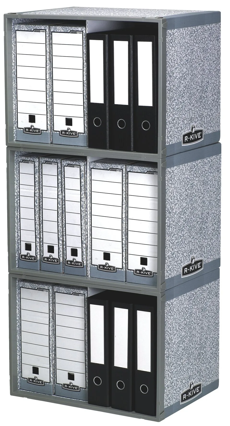 fellowes-bankers-box-system-stax-modules-de-classement-gris-lot-de-5 image 1