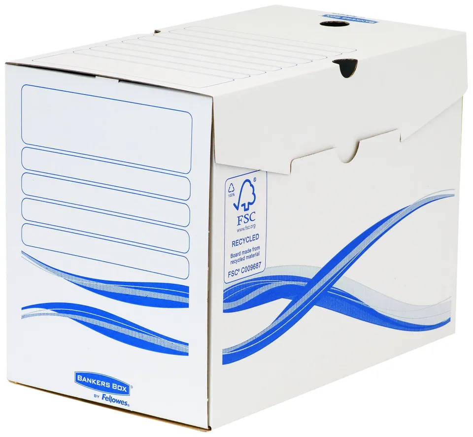 fellowes-bankers-box-basic-4460402-bo-tes-archives-a4-20-cm-blanc-bleu-lot-de-25 image 1