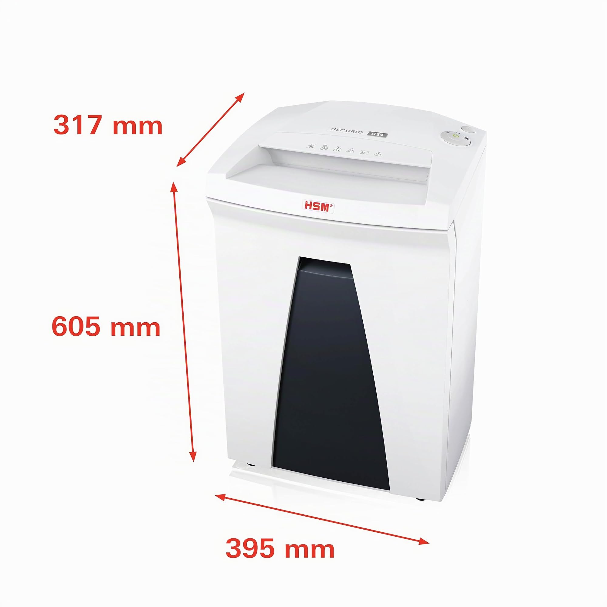 hsm-securio-b24-destructeur-particules-p-4-14-16-feuilles-34-l-blanc-4-5-x-30-mm image 2