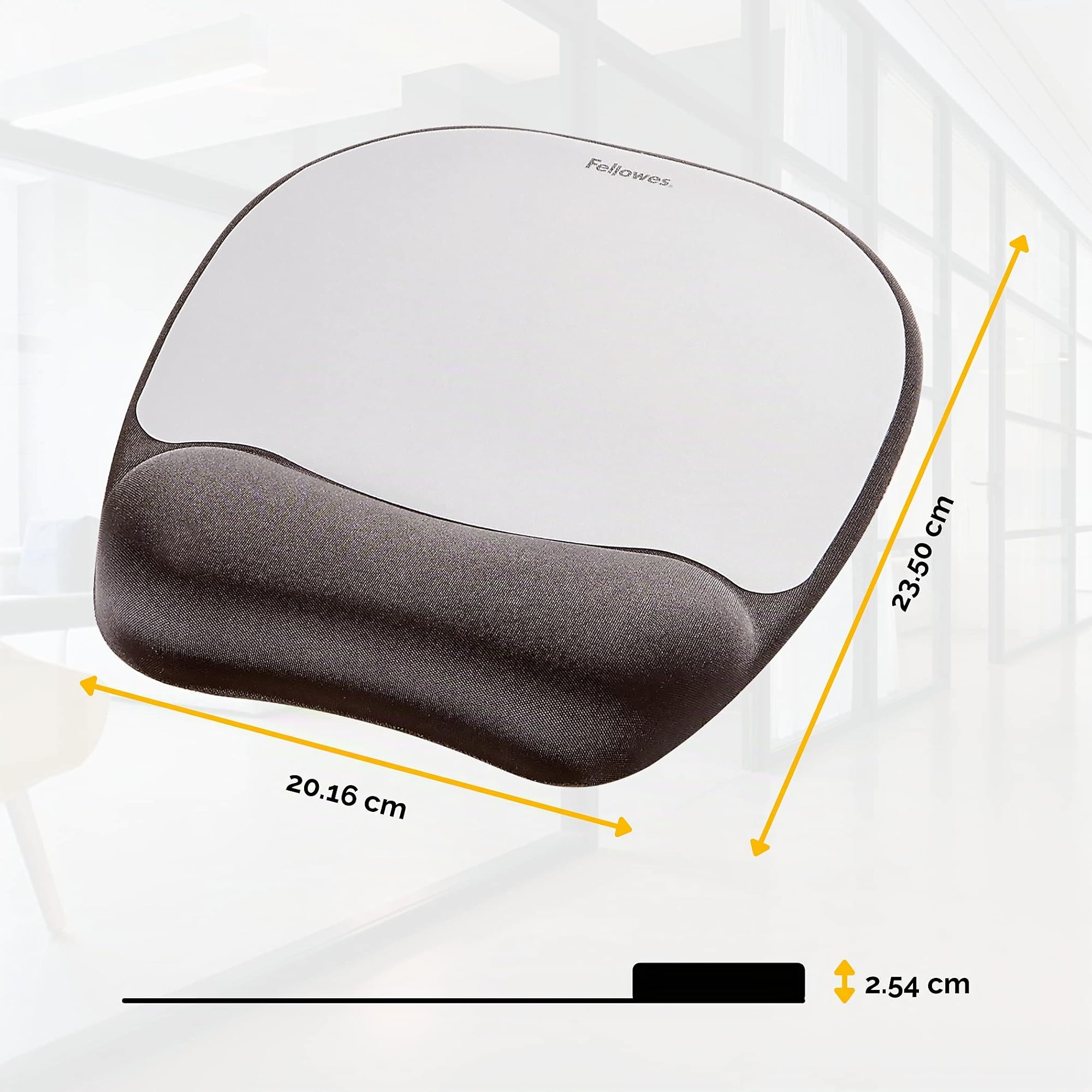 fellowes-9175801-tapis-de-souris-ergo-mousse-aluminium-avec-repose-poignet-noir- image 2