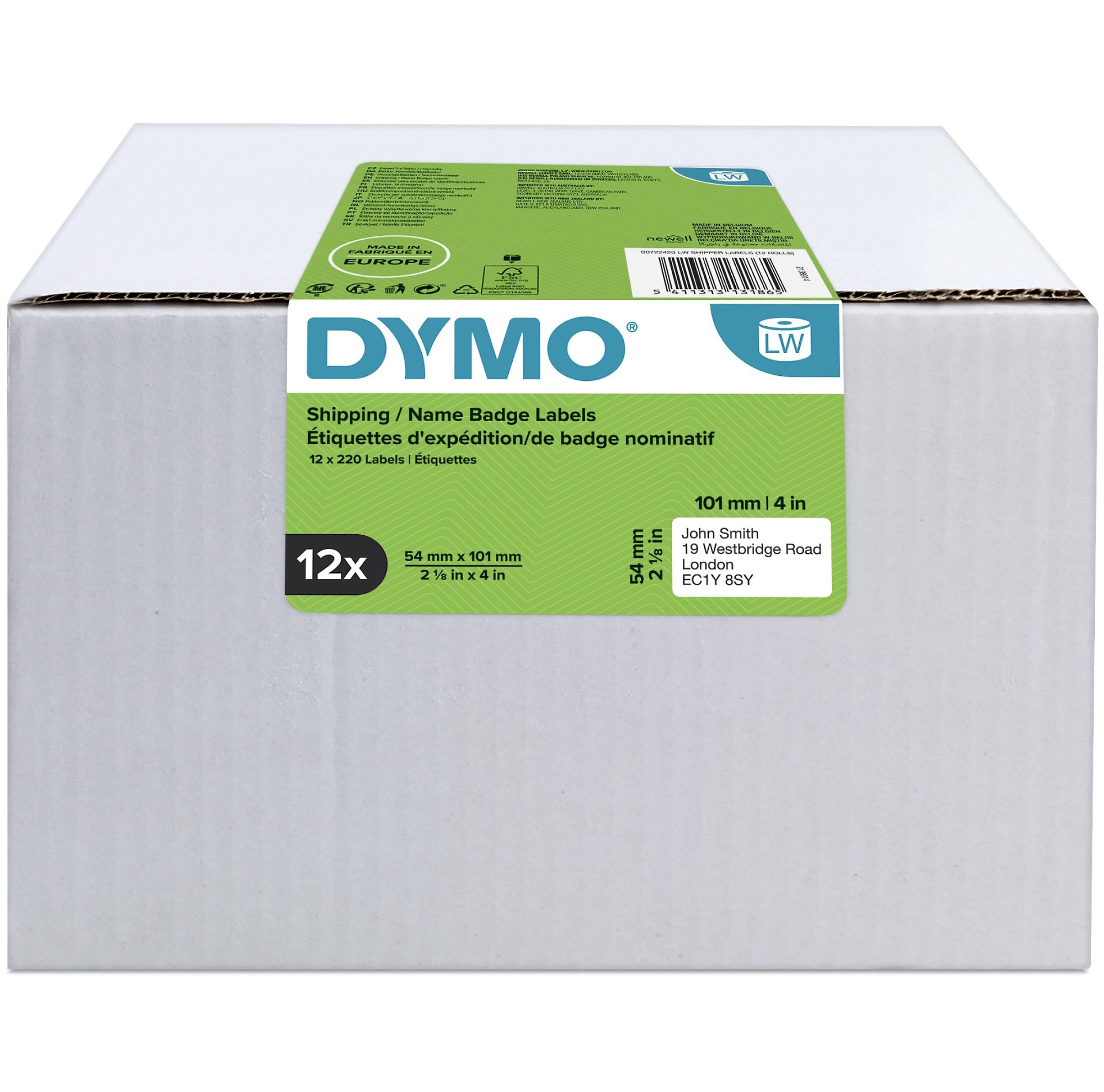 dymo-labelwriter-tiquettes-autocollantes-exp-dition-et-badges-54-x-101-mm-12-rou image 4