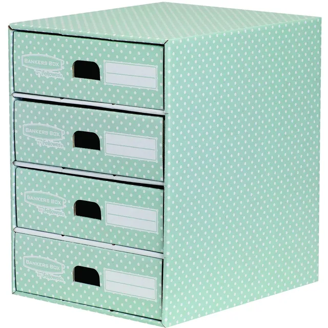 fellowes-bankers-box-style-module-de-classement-4-tiroirs-vert-blanc image 1