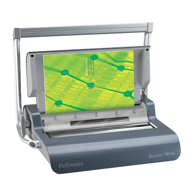fellowes-quasar-machine-relier-anneaux-m-talliques-130-feuilles-argent image 1