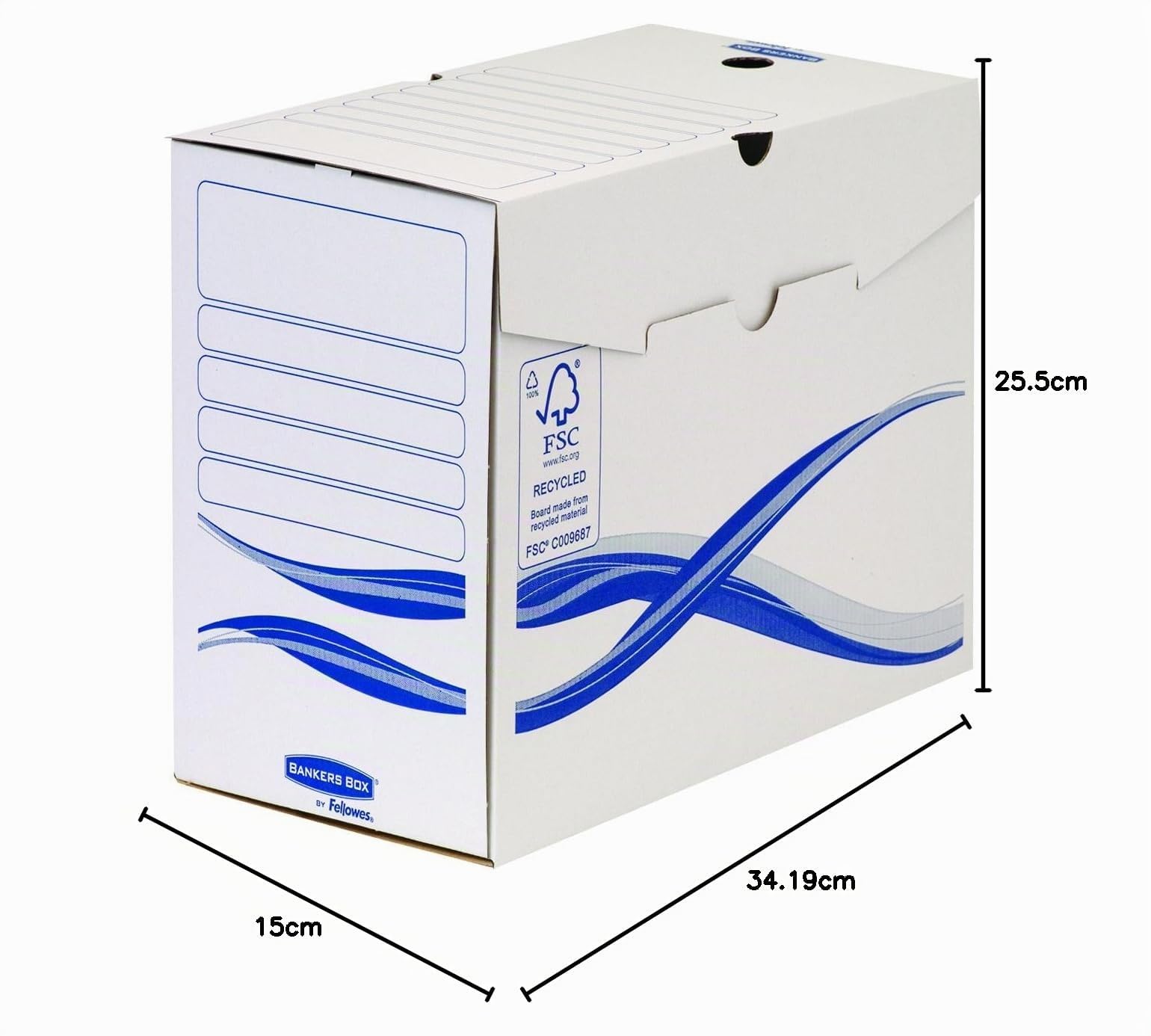 fellowes-bankers-box-basic-lot-de-25-bo-tes-archives-a4-150-mm-bleu-blanc image 5