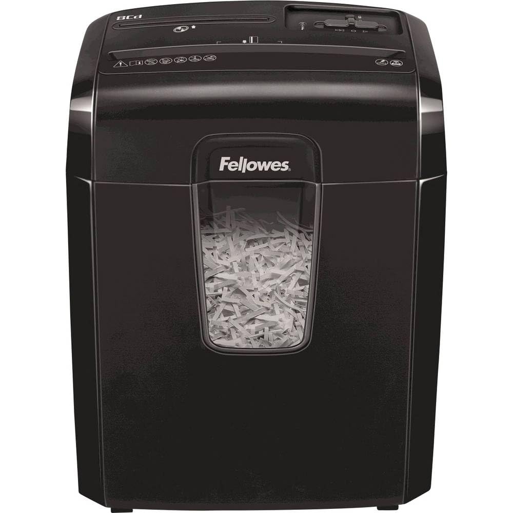 fellowes-powershred-8cd-destructeur-coupe-crois-e-8-feuilles-14l-noir image 1