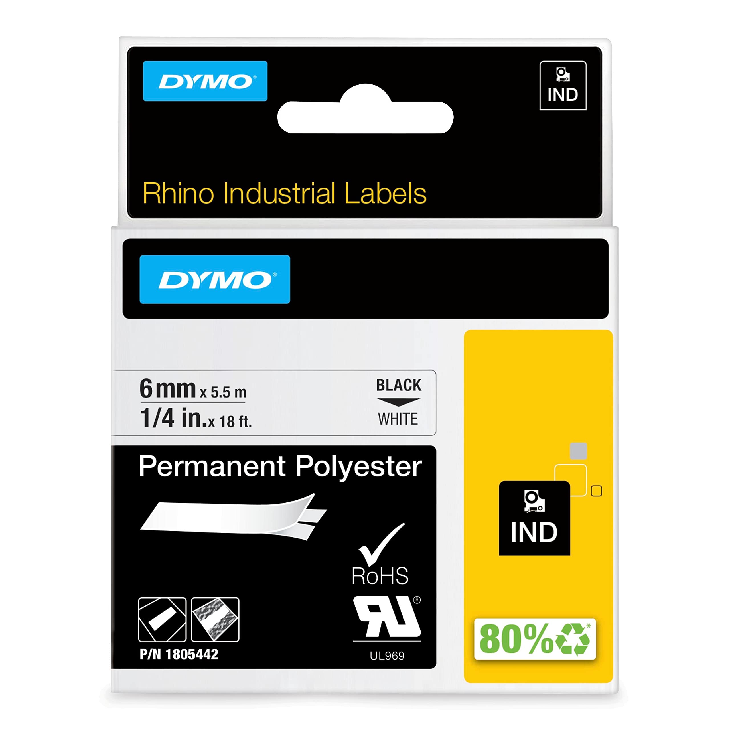 dymo-ind-rhino-18485-ruban-polyester-9-mm-x-5-5-m-m-tallique-noir image 4