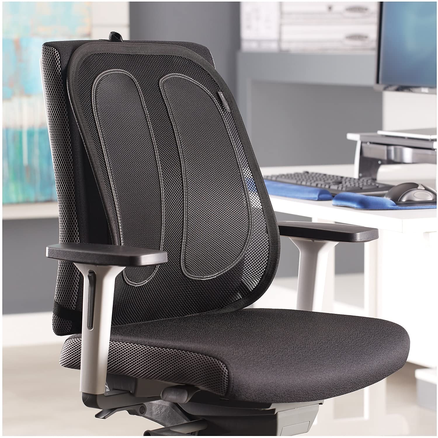 fellowes-office-suites-support-dorsal-maille-noir-soutien-lombaire image 2