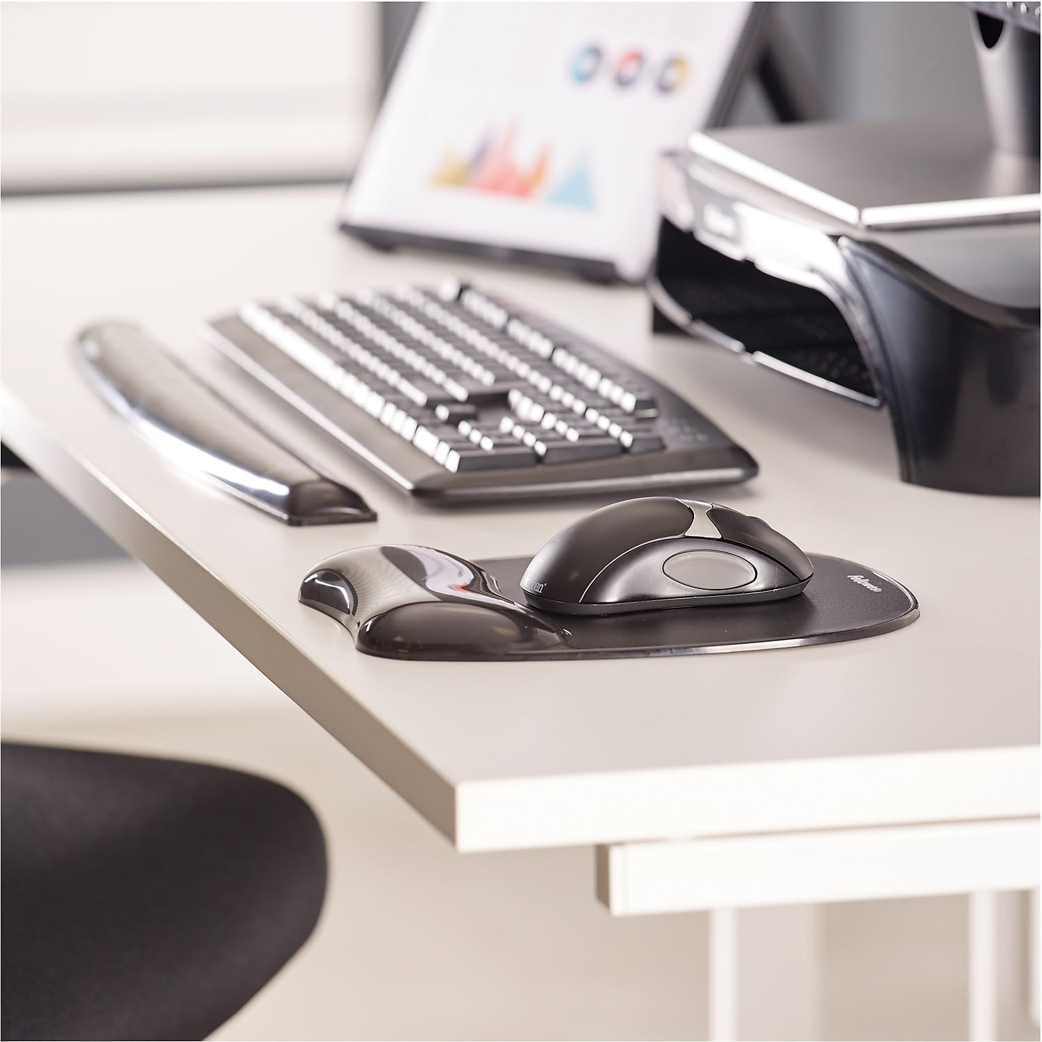 fellowes-9112201-repose-poignets-clavier-crystal-gel-ergonomique-noir-transparen image 3