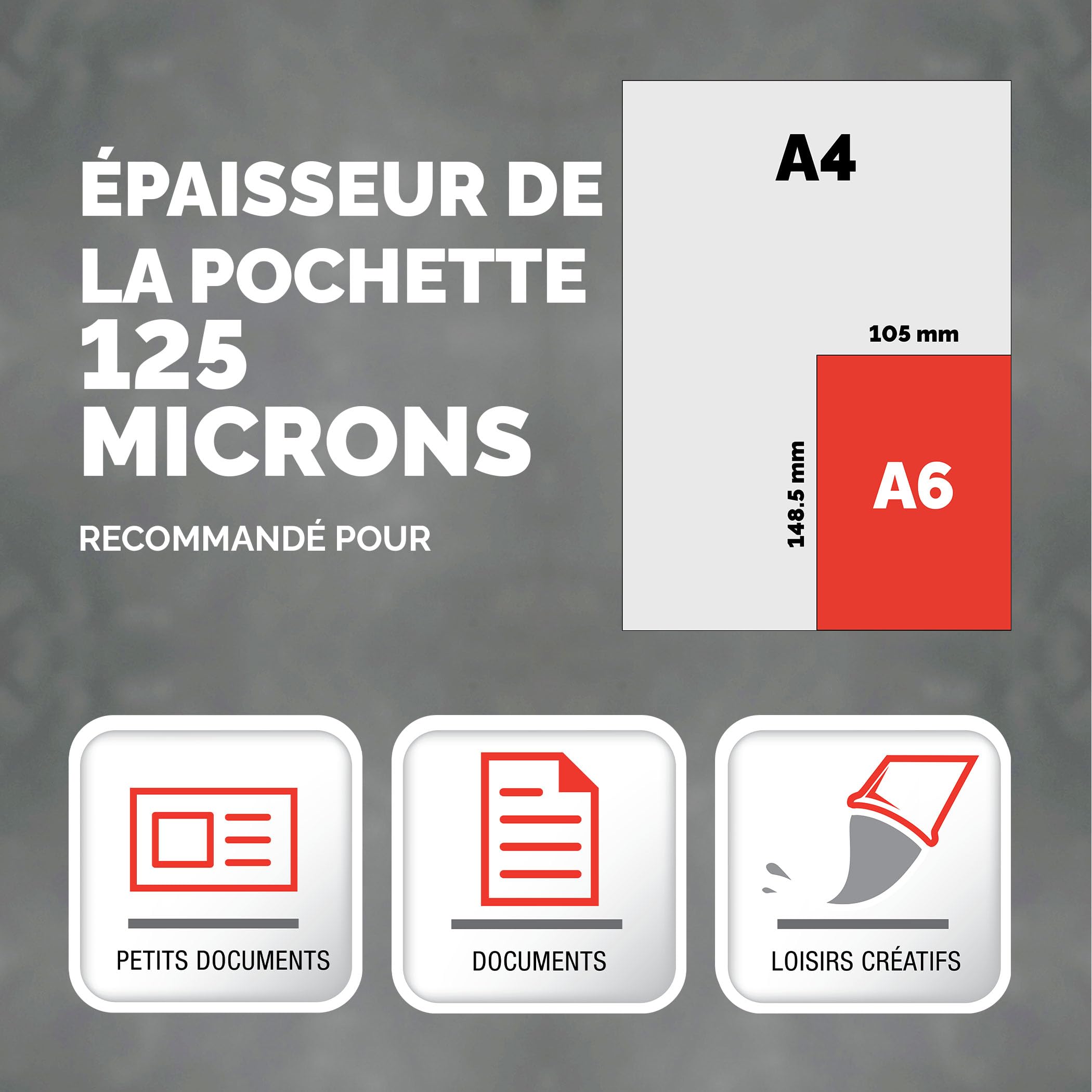 fellowes-pochettes-de-plastification-a6-brillantes-250-microns-lot-de-100 image 3