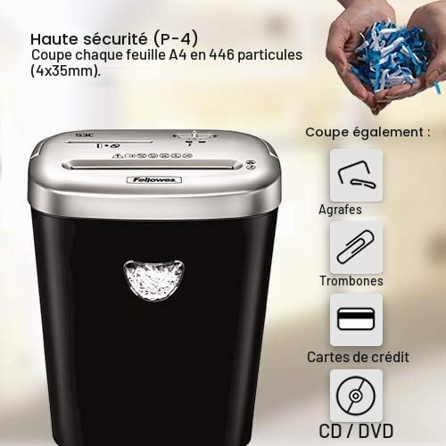 fellowes-53c-destructeur-de-documents-coupe-crois-e-10-feuilles-23-l-din-p-4-noi image 4