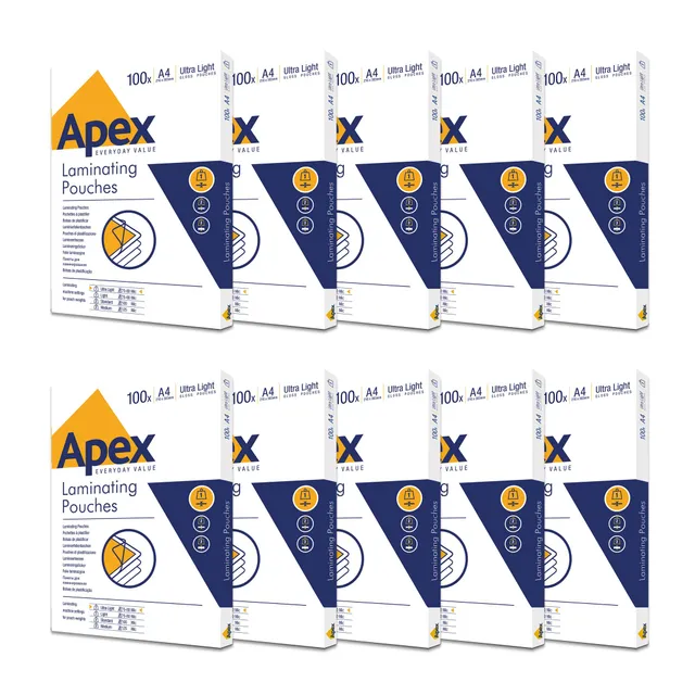 fellowes-apex-pochettes-de-plastification-a4-brillantes-75-80-microns-lot-1000 image 1