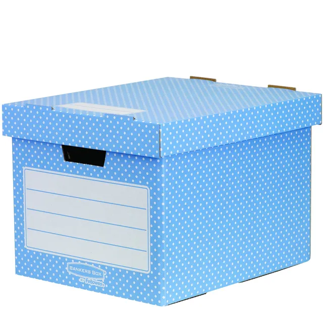 fellowes-style-lot-de-4-bo-tes-de-rangement-archives-bleu-blanc image 1
