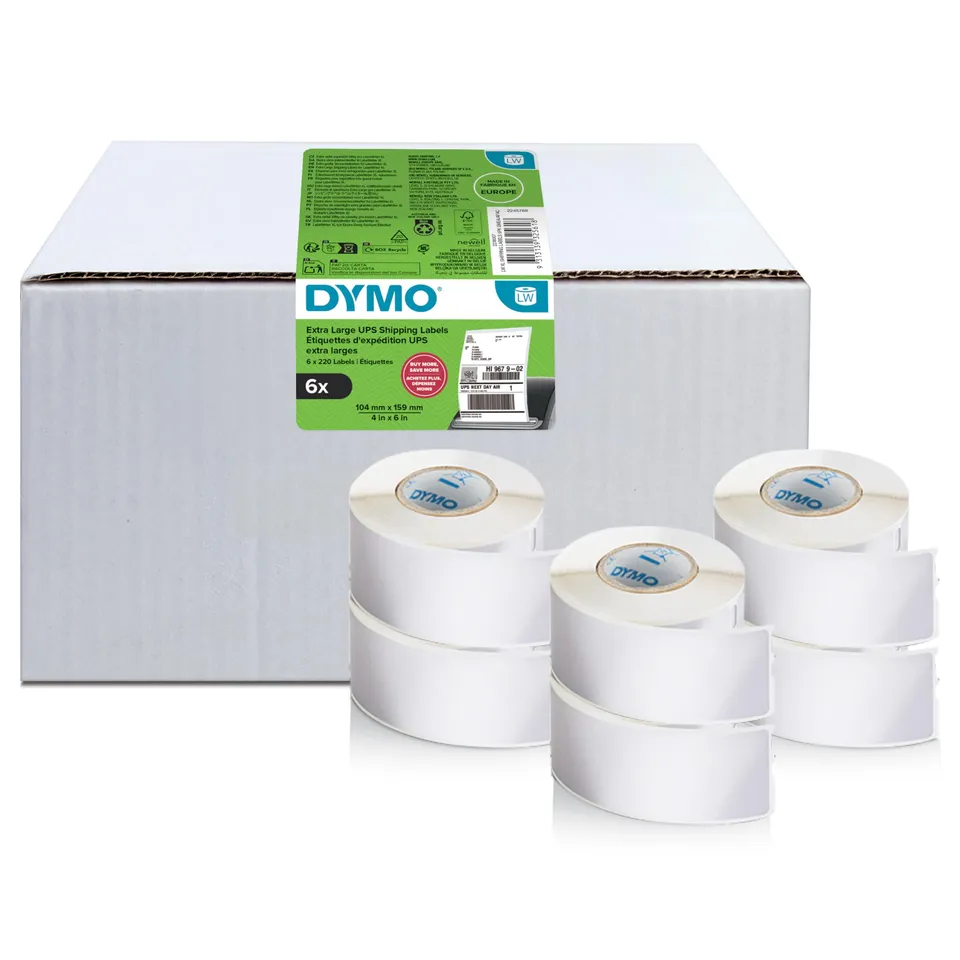 dymo-labelwriter-tiquettes-extra-large-104-x-159-mm-6-rouleaux-de-220-tiquettes image 1