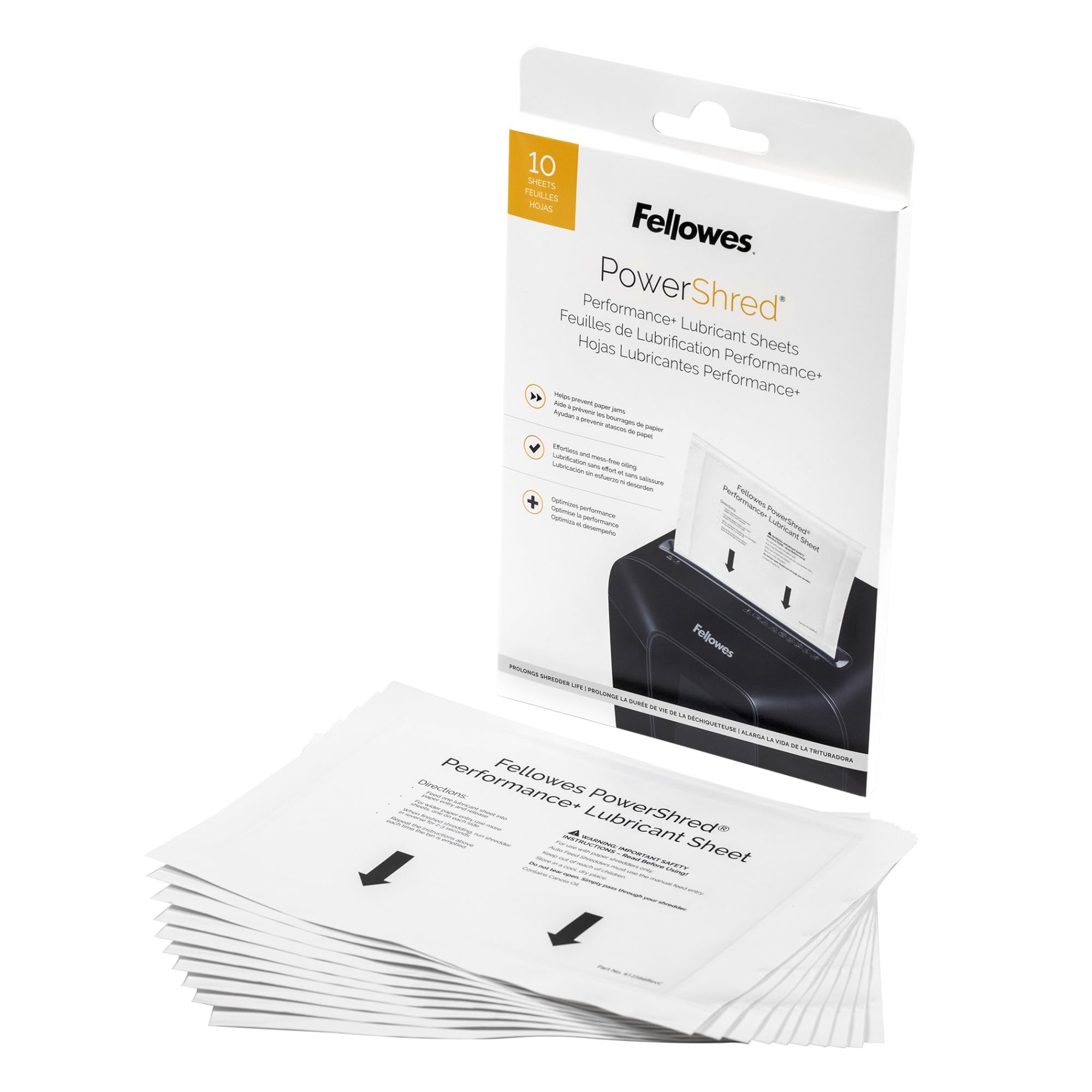 fellowes-powershred-performance-feuilles-lubrifiantes-lot-de-10 image 1